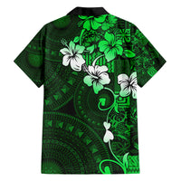 Fiji Masi Family Matching Tank Maxi Dress and Hawaiian Shirt Fijian Hibiscus Tapa Green Version LT01 - Polynesian Pride