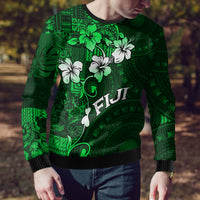 Fiji Masi Ugly Christmas Sweater Fijian Hibiscus Tapa Green Version LT01 - Polynesian Pride