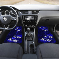 Fiji Masi Car Mats Fijian Hibiscus Navy Blue Gold Version LT01 - Polynesian Pride