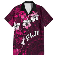Fiji Masi Family Matching Tank Maxi Dress and Hawaiian Shirt Fijian Hibiscus Tapa Pink Version LT01 Dad's Shirt - Short Sleeve Pink - Polynesian Pride