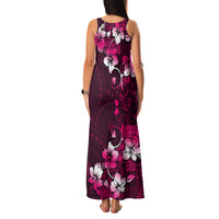 Fiji Masi Family Matching Tank Maxi Dress and Hawaiian Shirt Fijian Hibiscus Tapa Pink Version LT01 - Polynesian Pride