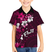 Fiji Masi Kid Hawaiian Shirt Fijian Hibiscus Tapa Pink Version LT01 Kid Pink - Polynesian Pride