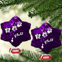 Fiji Masi Ceramic Ornament Fijian Hibiscus Tapa Purple Version LT01 Snow Flake Purple - Polynesian Pride