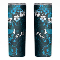 Fiji Masi Skinny Tumbler Fijian Hibiscus Tapa Sky Blue Version