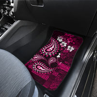 Fiji Masi Paisley With Hibiscus Tapa Car Mats Pink Version LT01 - Polynesian Pride