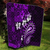 Fiji Masi Paisley Quilt Fijian Hibiscus Tapa Purple Version LT01 - Polynesian Pride