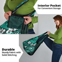 Fiji Masi Paisley Grocery Bag Fijian Hibiscus Tapa Turquoise Version