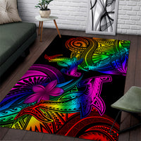 LGBT History Month Area Rug Polynesian Hammerhead Shark LT01 Rainbow - Polynesian Pride