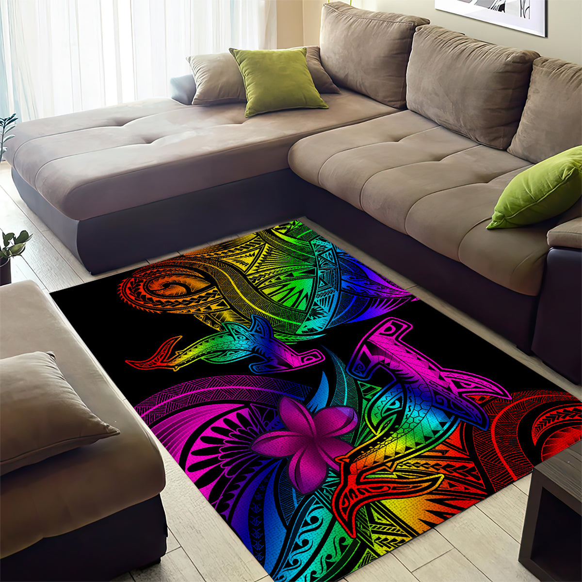 LGBT History Month Area Rug Polynesian Hammerhead Shark LT01 - Polynesian Pride