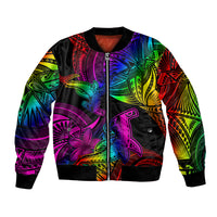 LGBT History Month Bomber Jacket Polynesian Hammerhead Shark LT01 Unisex Rainbow - Polynesian Pride