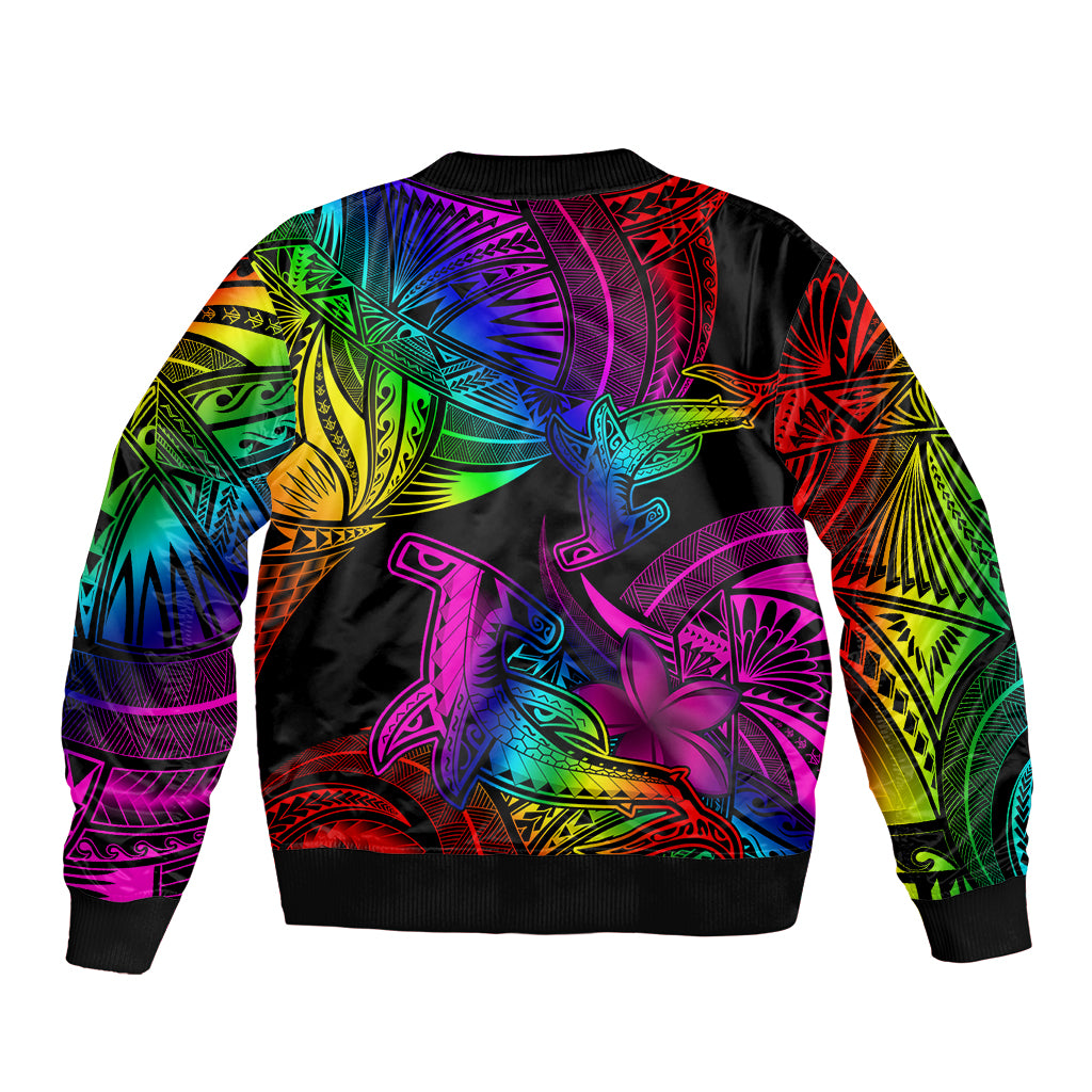 LGBT History Month Bomber Jacket Polynesian Hammerhead Shark LT01 - Polynesian Pride