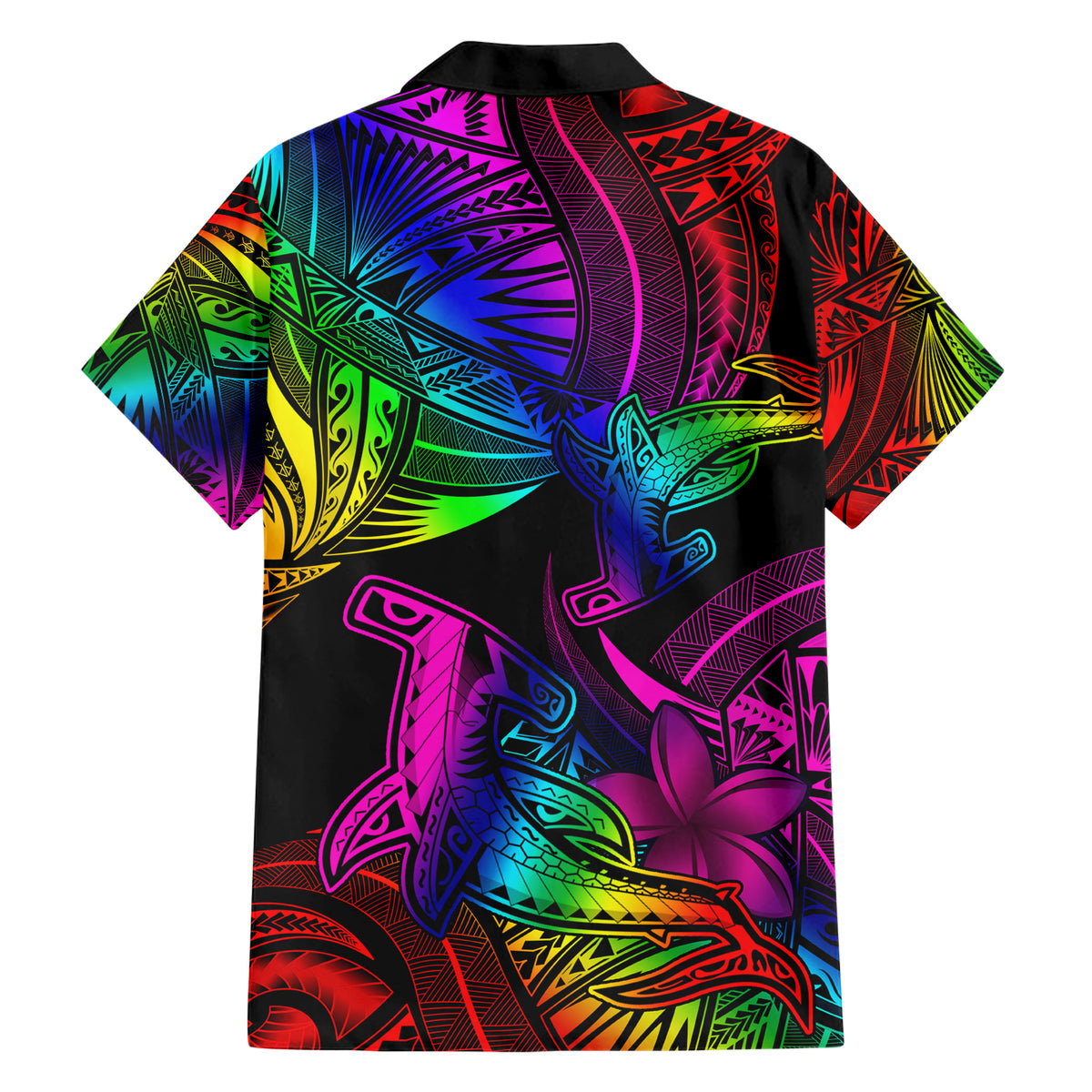 LGBT History Month Family Matching Short Sleeve Bodycon Dress and Hawaiian Shirt Polynesian Hammerhead Shark LT01 - Polynesian Pride