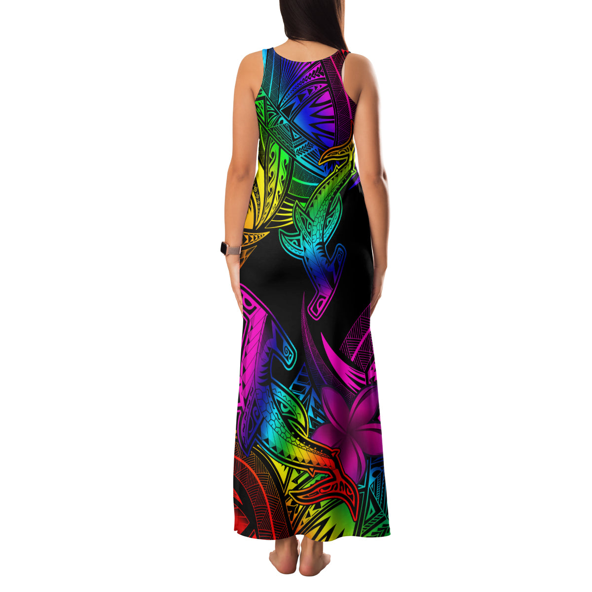 LGBT History Month Family Matching Tank Maxi Dress and Hawaiian Shirt Polynesian Hammerhead Shark LT01 - Polynesian Pride