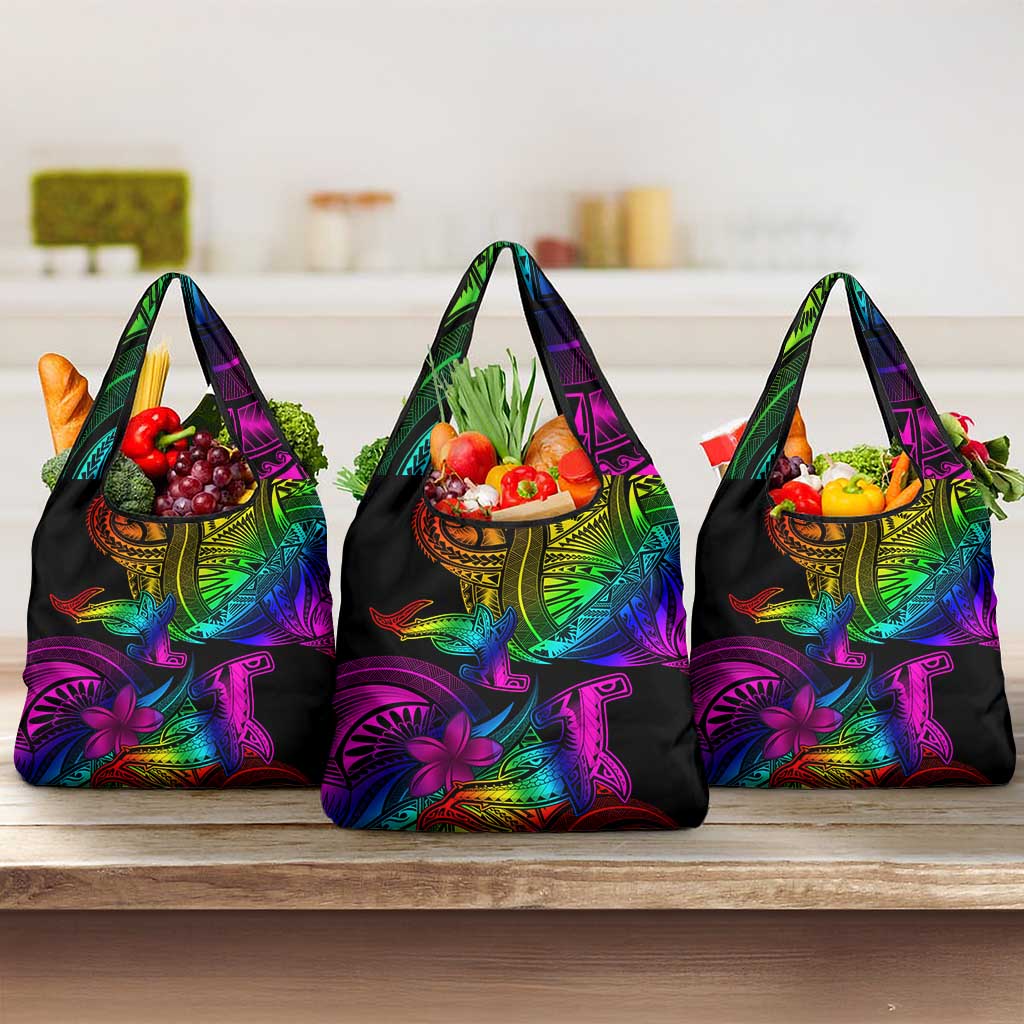 LGBT History Month Grocery Bag Polynesian Hammerhead Shark