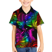 LGBT History Month Kid Hawaiian Shirt Polynesian Hammerhead Shark LT01 Kid Rainbow - Polynesian Pride