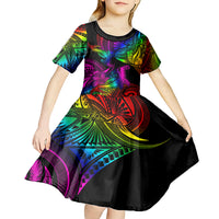 LGBT History Month Kid Short Sleeve Dress Polynesian Hammerhead Shark LT01 - Polynesian Pride