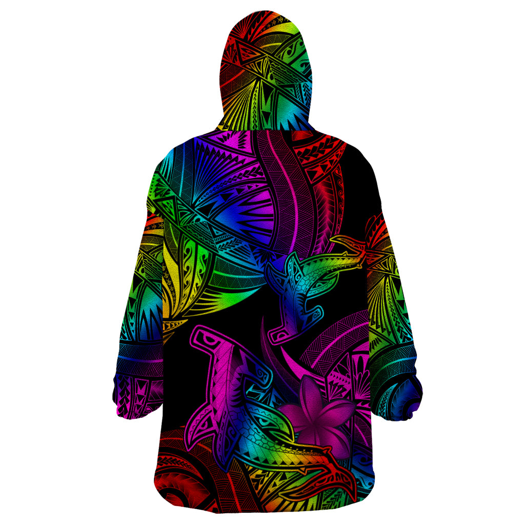 LGBT History Month Wearable Blanket Hoodie Polynesian Hammerhead Shark LT01 - Polynesian Pride