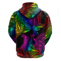 LGBT History Month Zip Hoodie Polynesian Hammerhead Shark LT01 - Polynesian Pride