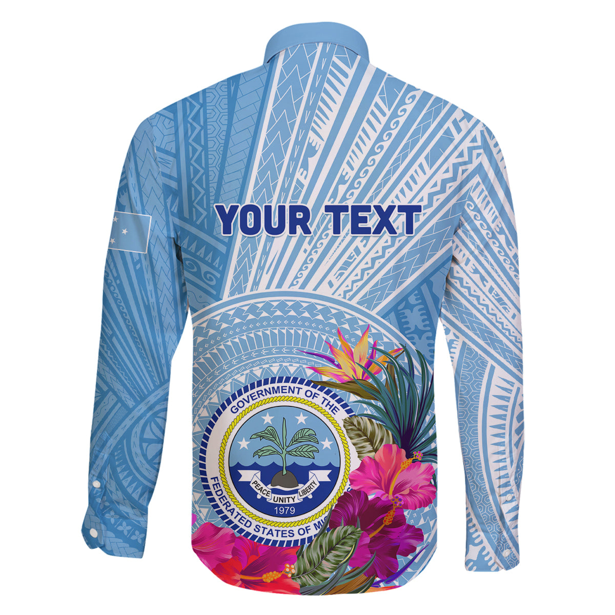 Micronesia Culture Day Family Matching Off Shoulder Long Sleeve Dress and Hawaiian Shirt Tribal Pattern Tropical Style LT01 - Polynesian Pride