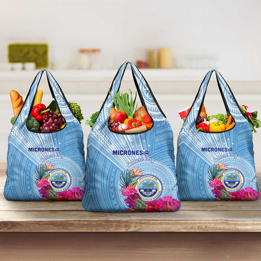 Micronesia Culture Day Grocery Bag Tribal Pattern Tropical Style