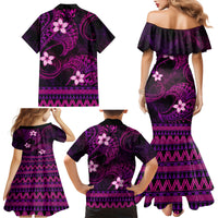 FSM Culture Day Family Matching Mermaid Dress and Hawaiian Shirt Tribal Pattern Pink Version LT01 - Polynesian Pride