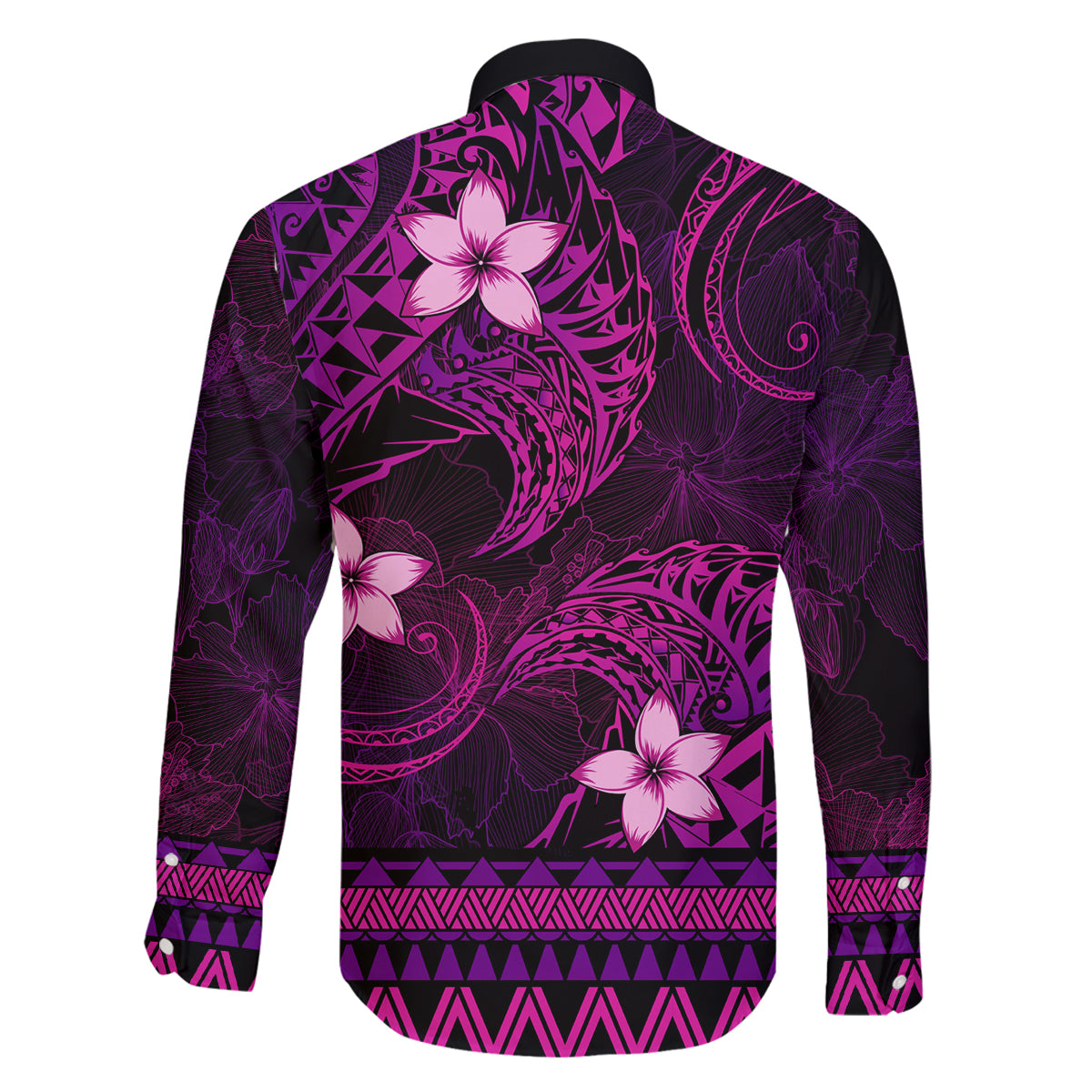 FSM Culture Day Family Matching Tank Maxi Dress and Hawaiian Shirt Tribal Pattern Pink Version LT01 - Polynesian Pride