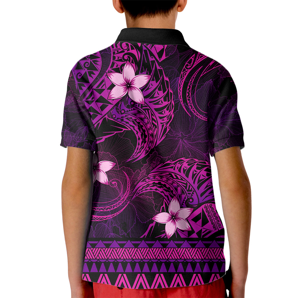 FSM Culture Day Kid Polo Shirt Tribal Pattern Pink Version LT01 - Polynesian Pride