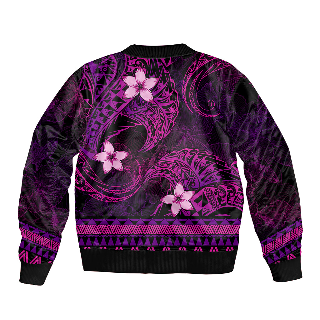 FSM Culture Day Sleeve Zip Bomber Jacket Tribal Pattern Pink Version LT01 - Polynesian Pride
