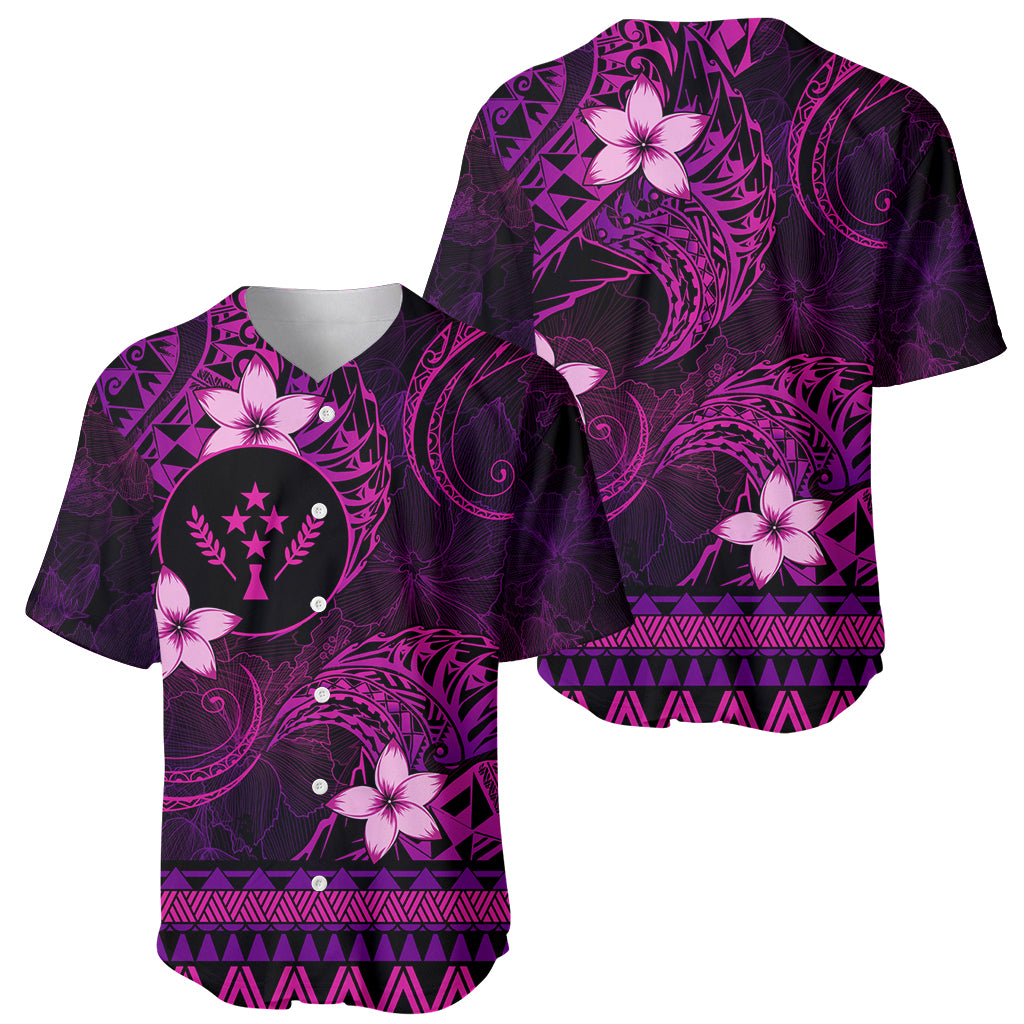 FSM Kosrae State Baseball Jersey Tribal Pattern Pink Version LT01 - Polynesian Pride