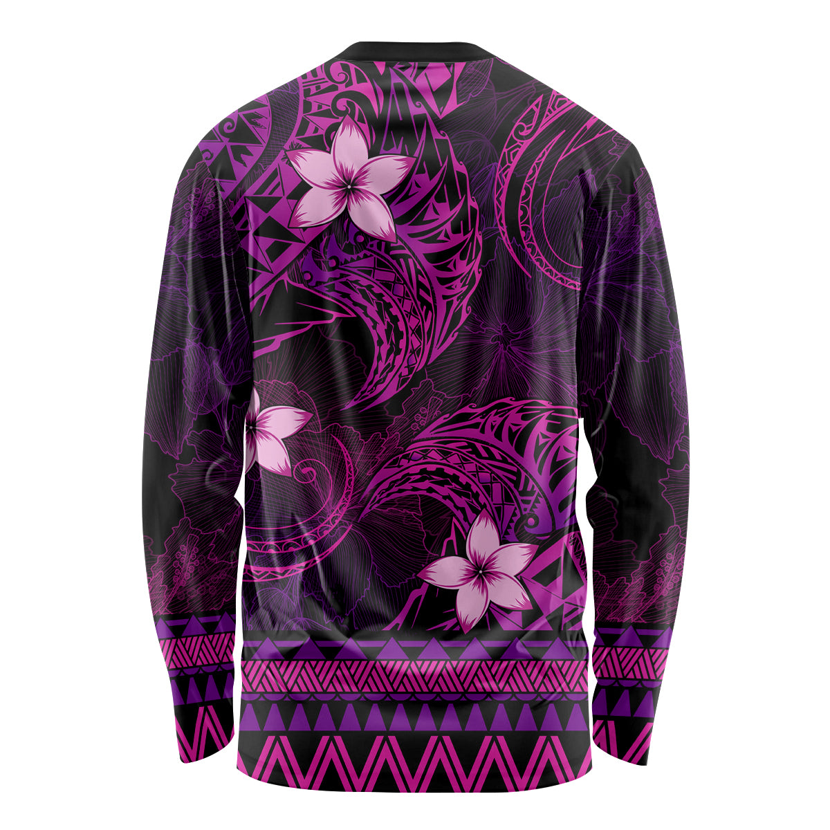 FSM Kosrae State Long Sleeve Shirt Tribal Pattern Pink Version LT01 - Polynesian Pride