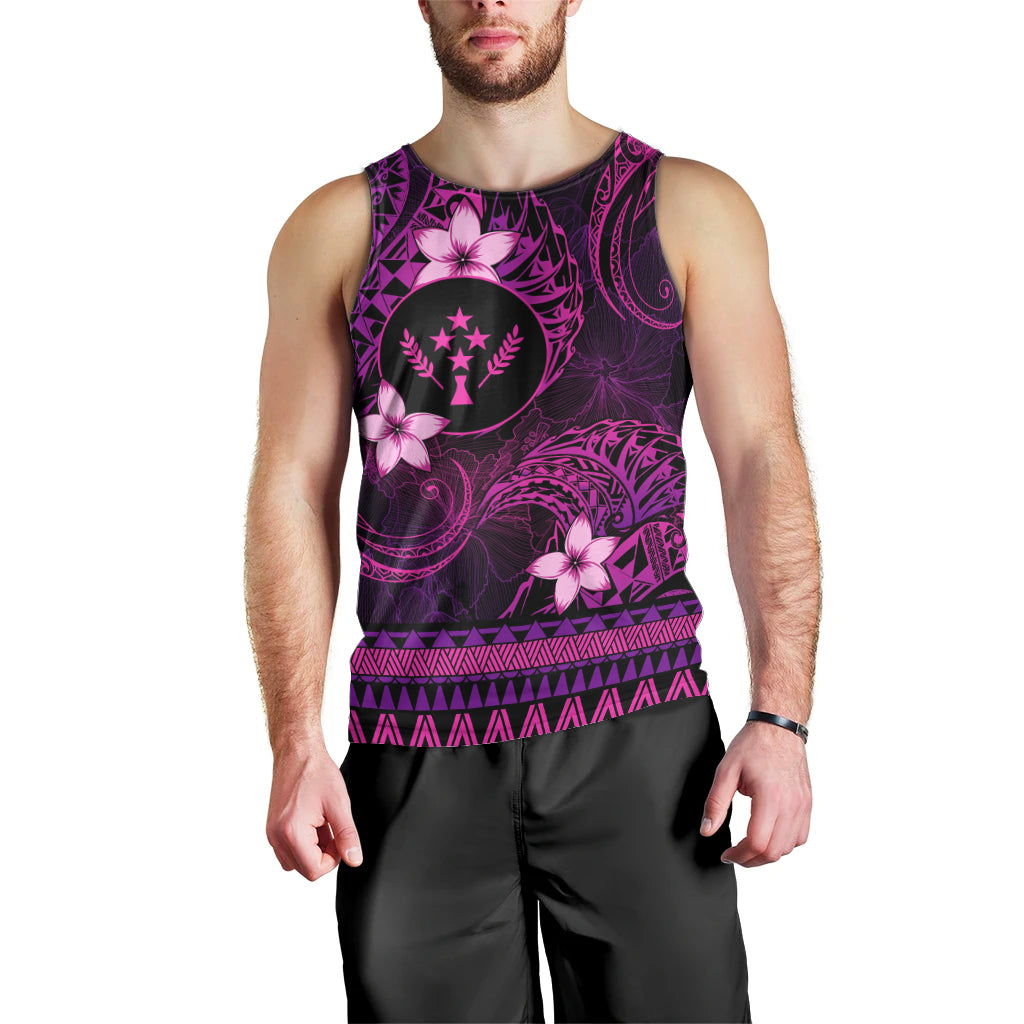 FSM Kosrae State Men Tank Top Tribal Pattern Pink Version LT01 - Polynesian Pride