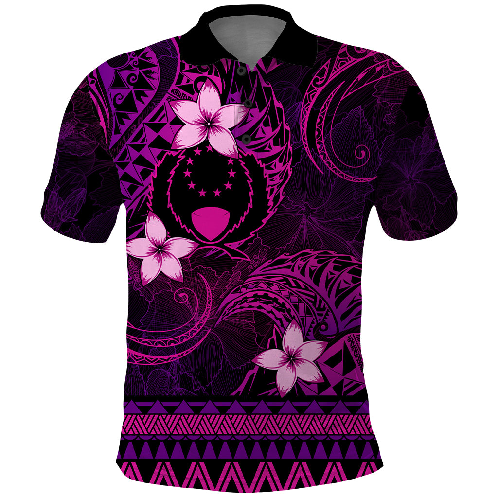 FSM Pohnpei State Polo Shirt Tribal Pattern Pink Version LT01 Pink - Polynesian Pride
