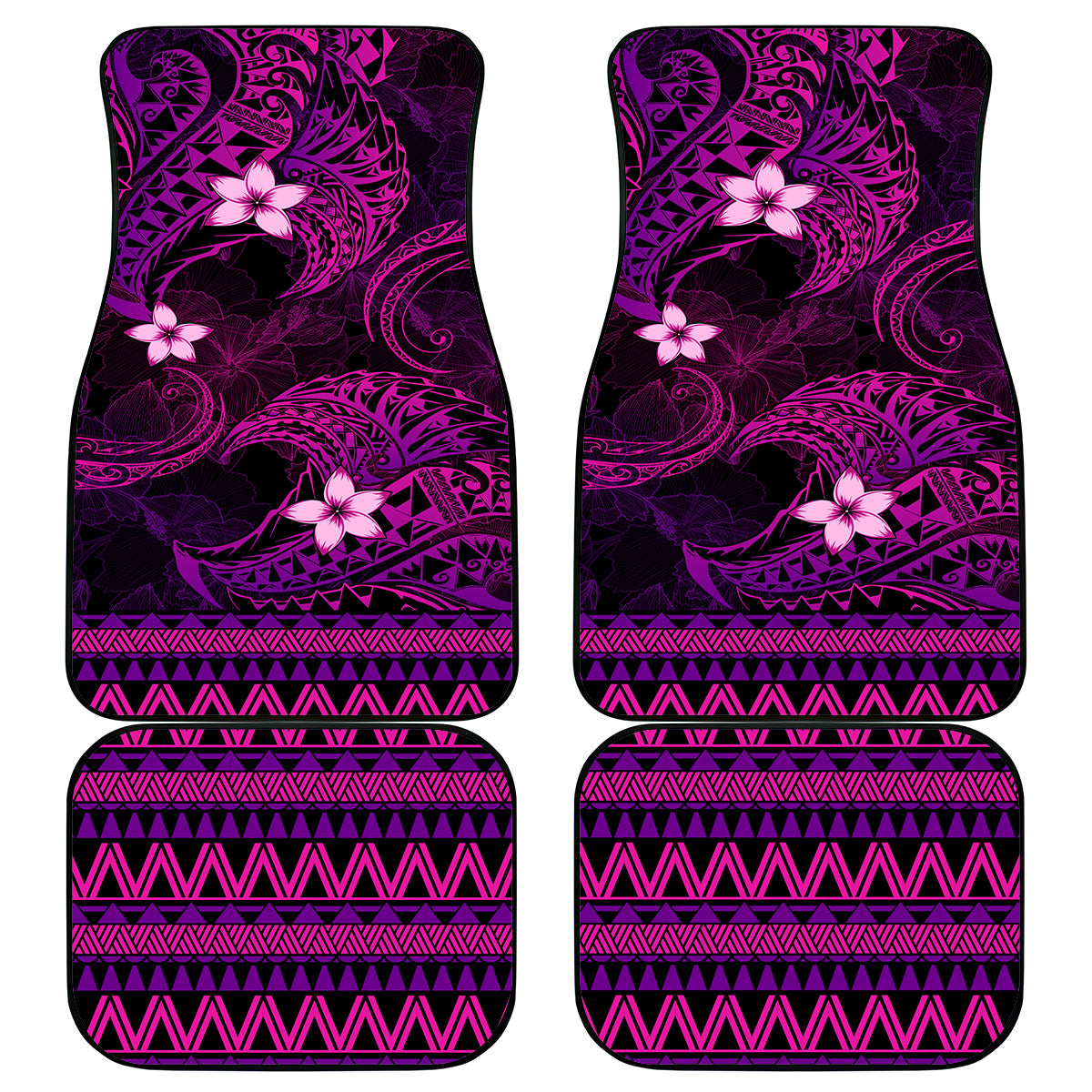 FSM Yap State Car Mats Tribal Pattern Pink Version LT01 - Polynesian Pride