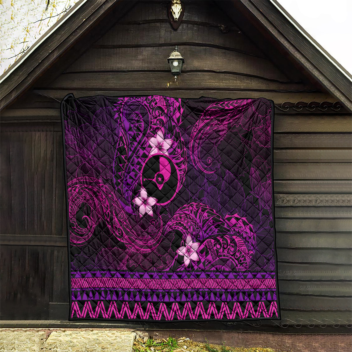 FSM Yap State Quilt Tribal Pattern Pink Version LT01 - Polynesian Pride