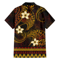 FSM Culture Day Family Matching Long Sleeve Bodycon Dress and Hawaiian Shirt Tribal Pattern Gold Version LT01 - Polynesian Pride
