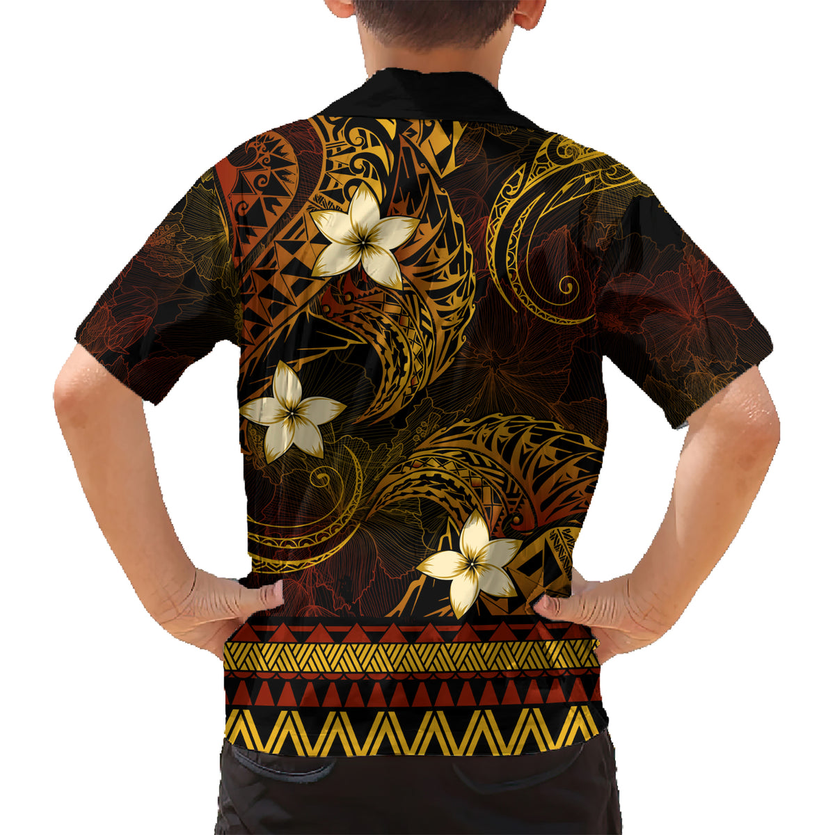 FSM Culture Day Kid Hawaiian Shirt Tribal Pattern Gold Version LT01 - Polynesian Pride