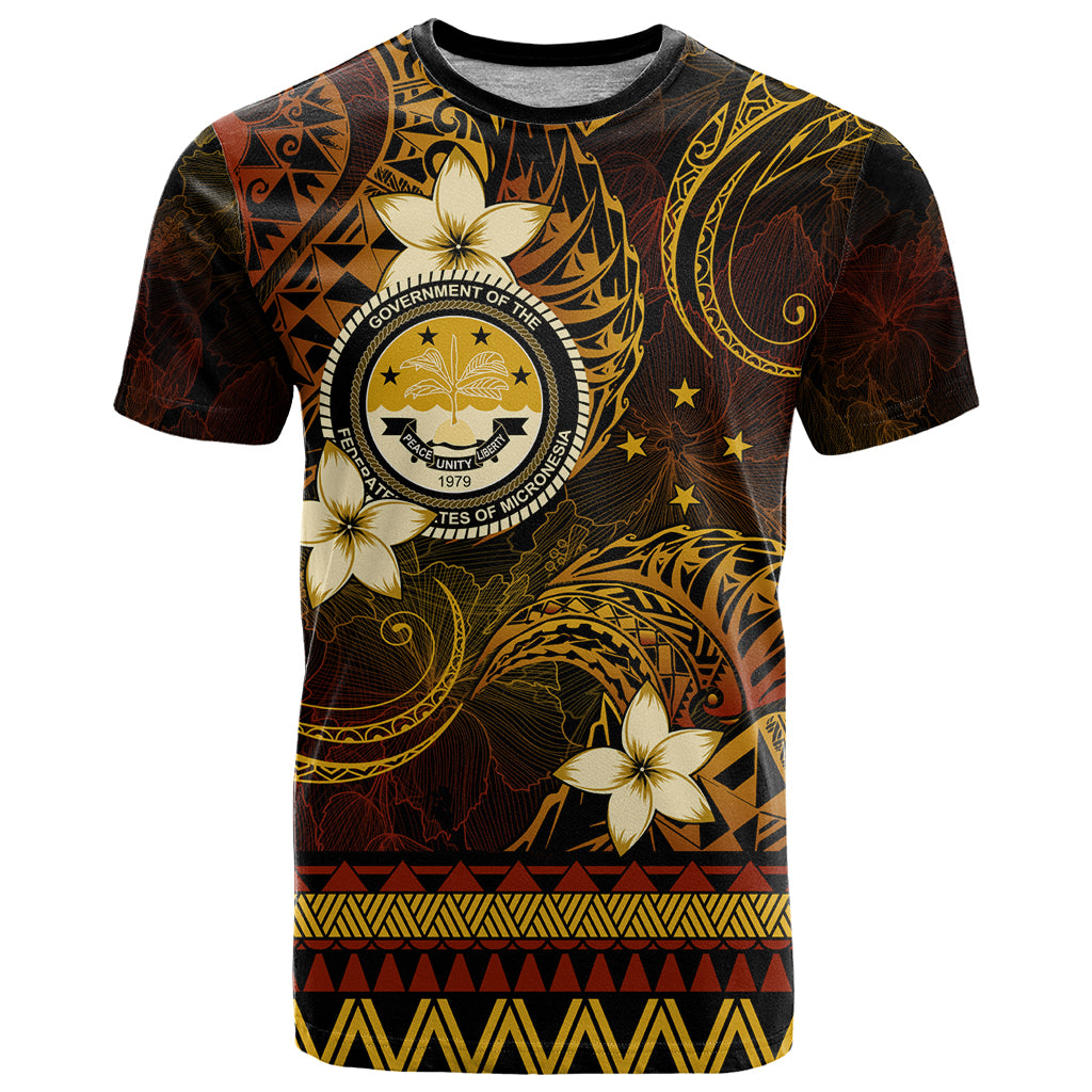 FSM Culture Day T Shirt Tribal Pattern Gold Version LT01 Gold - Polynesian Pride