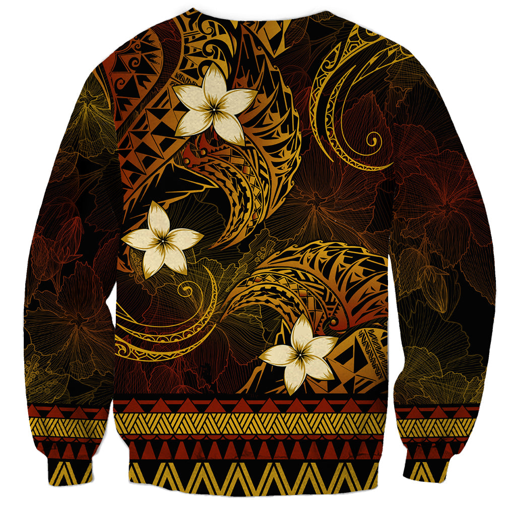 FSM Chuuk State Sweatshirt Tribal Pattern Gold Version LT01 - Polynesian Pride