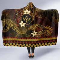 FSM Kosrae State Hooded Blanket Tribal Pattern Gold Version LT01 - Polynesian Pride