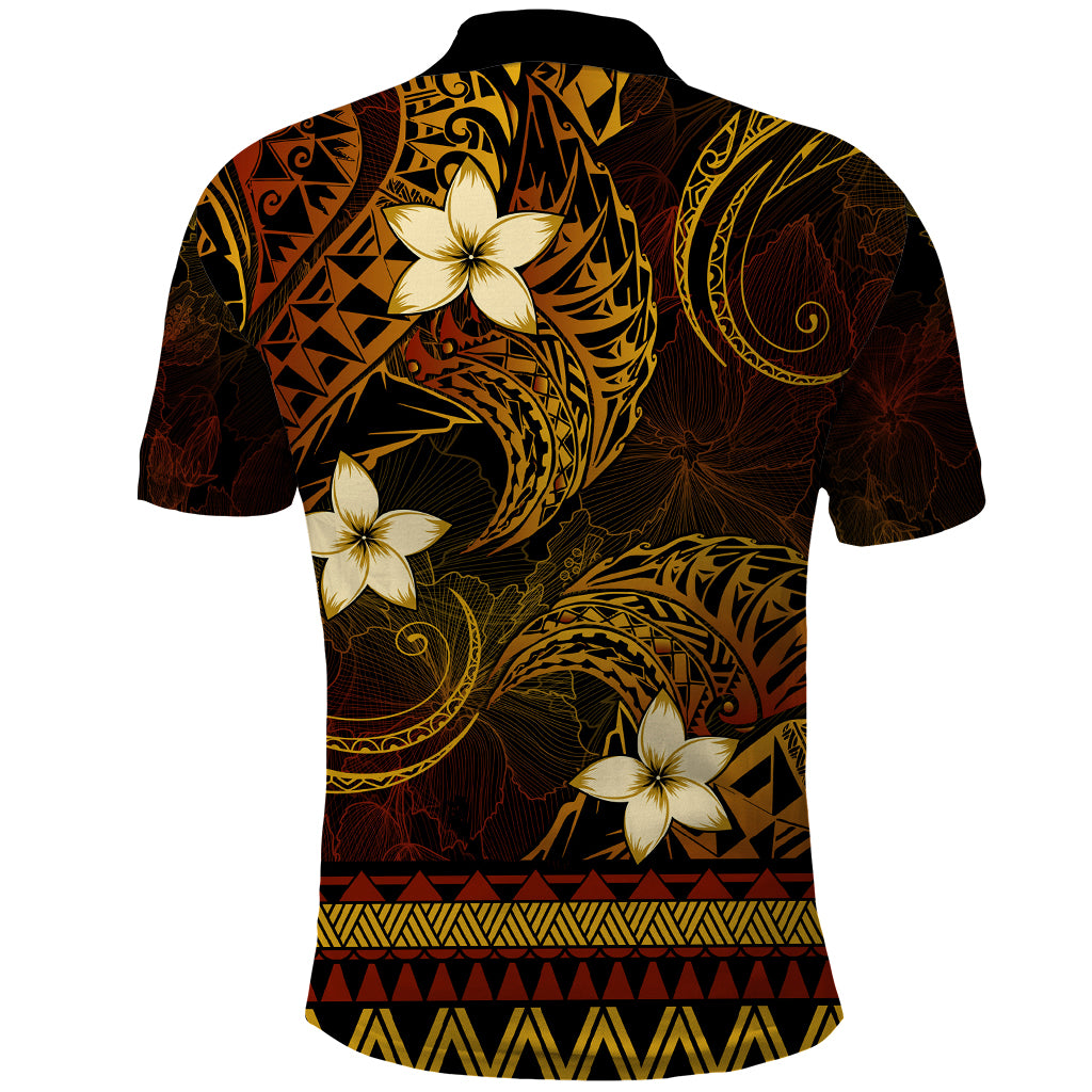 FSM Kosrae State Polo Shirt Tribal Pattern Gold Version LT01 - Polynesian Pride