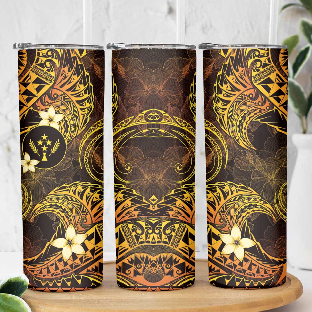 FSM Kosrae State Skinny Tumbler Tribal Pattern Gold Version