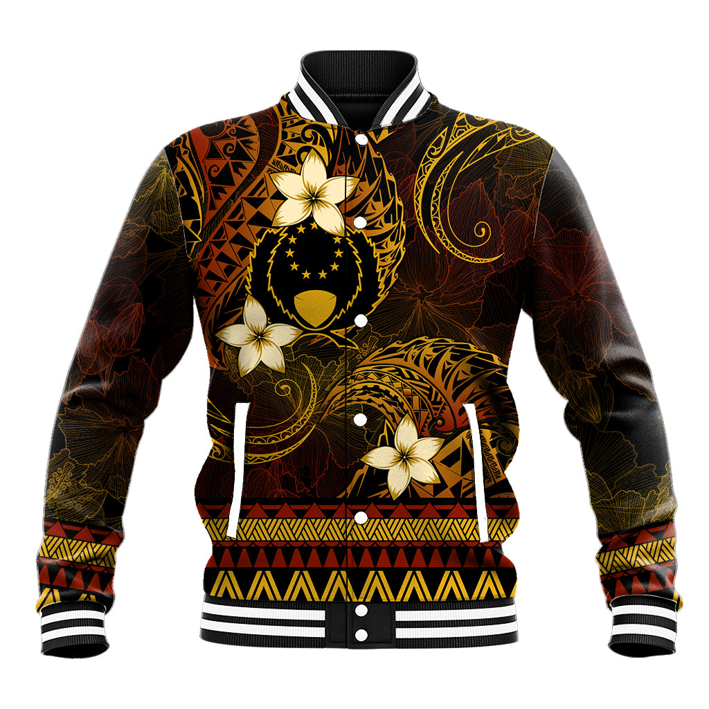 FSM Pohnpei State Baseball Jacket Tribal Pattern Gold Version LT01 Unisex Gold - Polynesian Pride