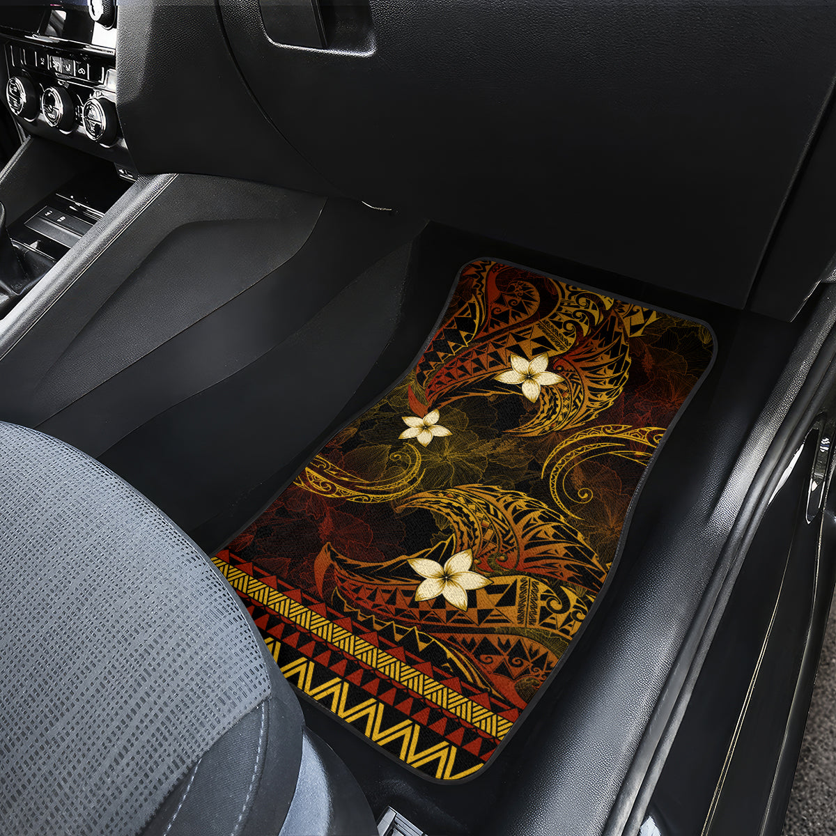 FSM Pohnpei State Car Mats Tribal Pattern Gold Version