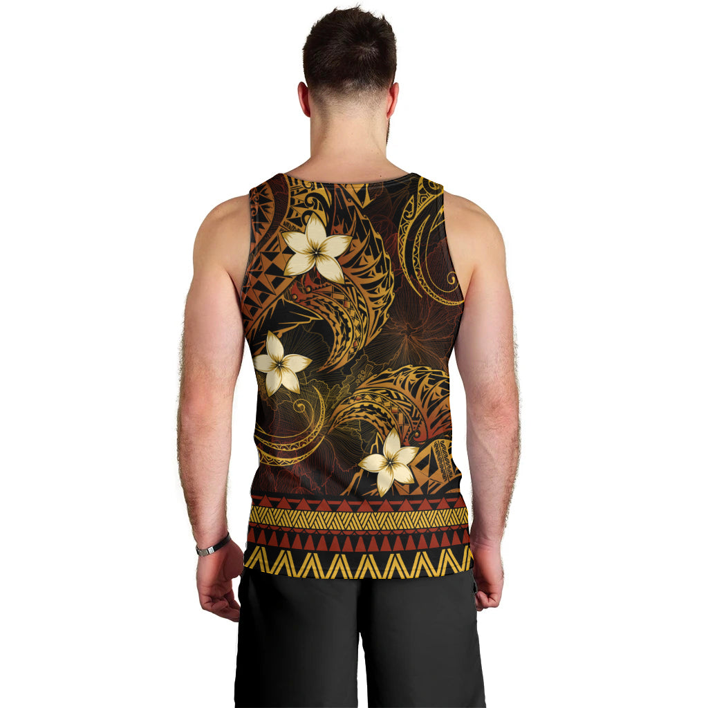 FSM Pohnpei State Men Tank Top Tribal Pattern Gold Version LT01 - Polynesian Pride