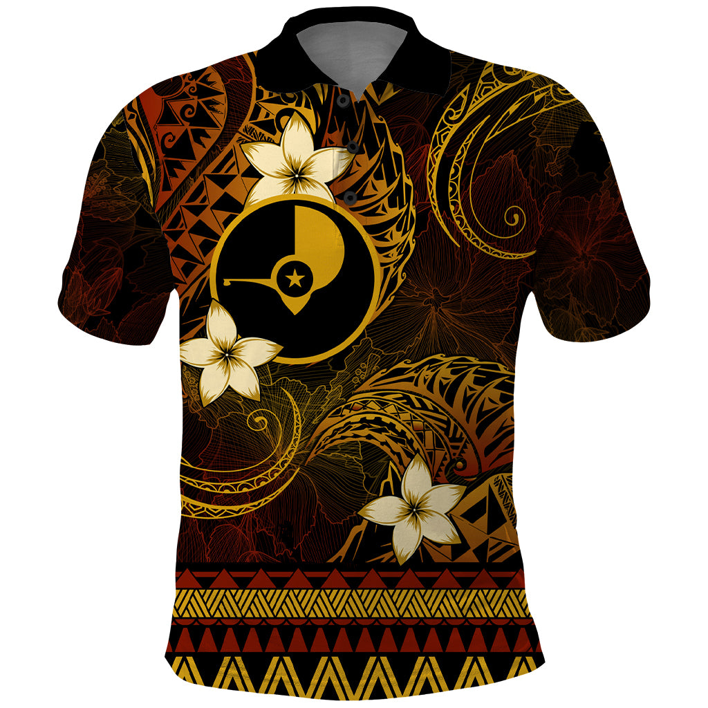 FSM Yap State Polo Shirt Tribal Pattern Gold Version LT01 Gold - Polynesian Pride