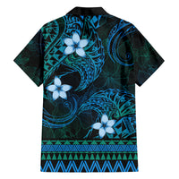 FSM Culture Day Family Matching Off Shoulder Short Dress and Hawaiian Shirt Tribal Pattern Ocean Version LT01 - Polynesian Pride