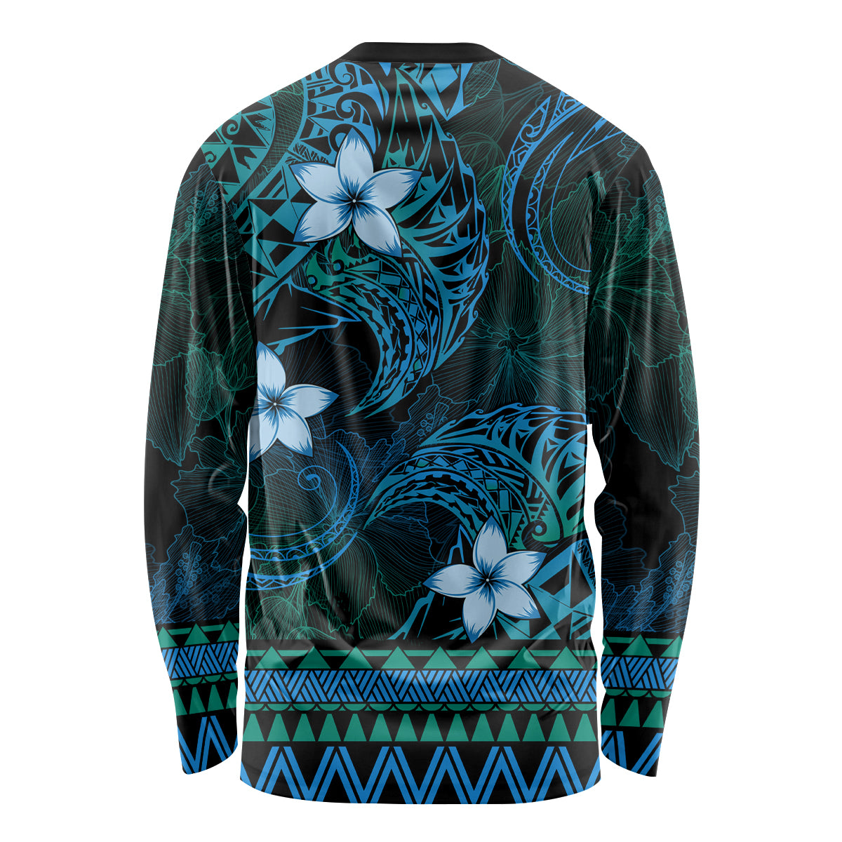 FSM Culture Day Long Sleeve Shirt Tribal Pattern Ocean Version LT01 - Polynesian Pride
