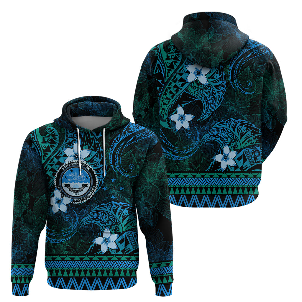 FSM Culture Day Zip Hoodie Tribal Pattern Ocean Version LT01 - Polynesian Pride