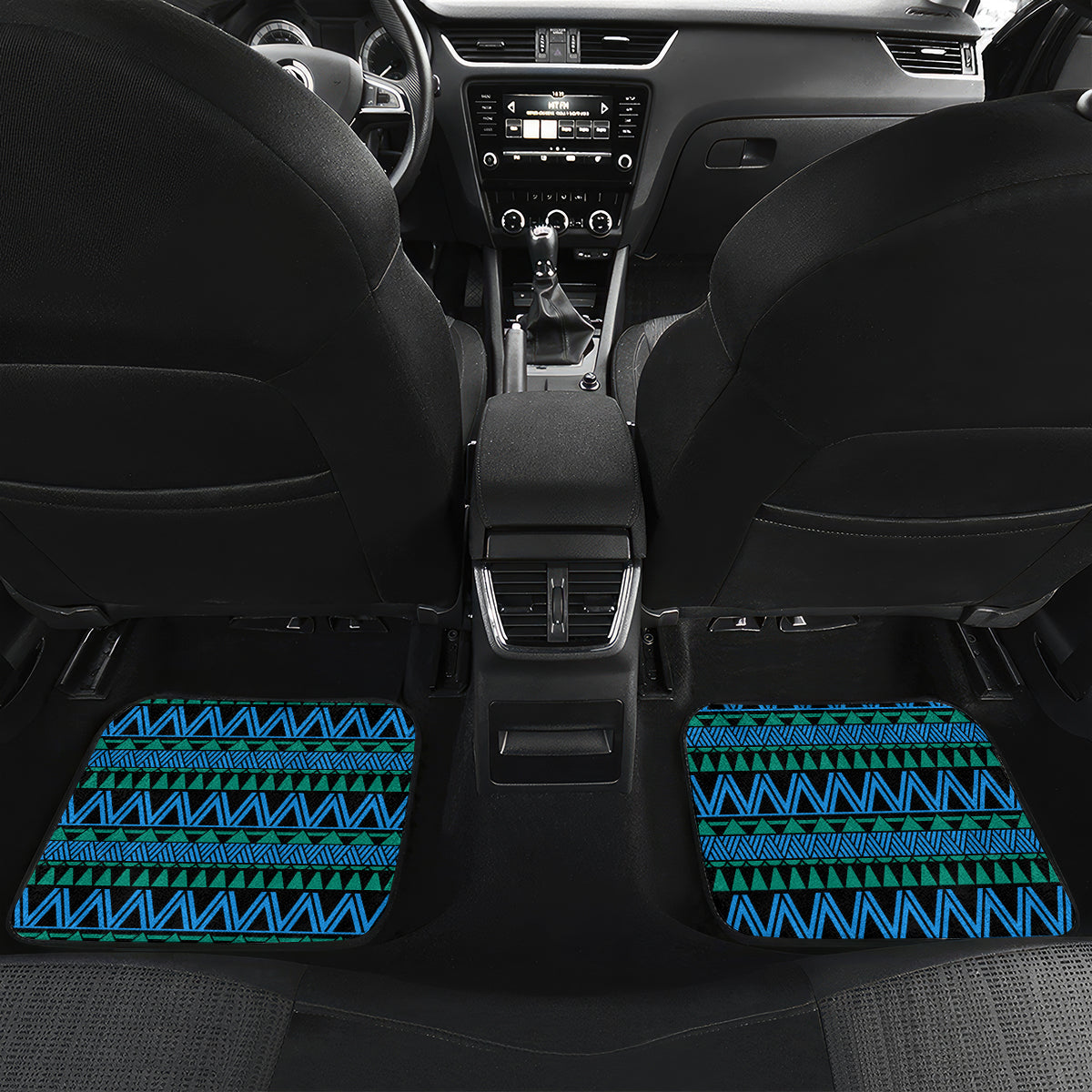 FSM Chuuk State Car Mats Tribal Pattern Ocean Version