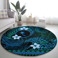 FSM Chuuk State Round Carpet Tribal Pattern Ocean Version